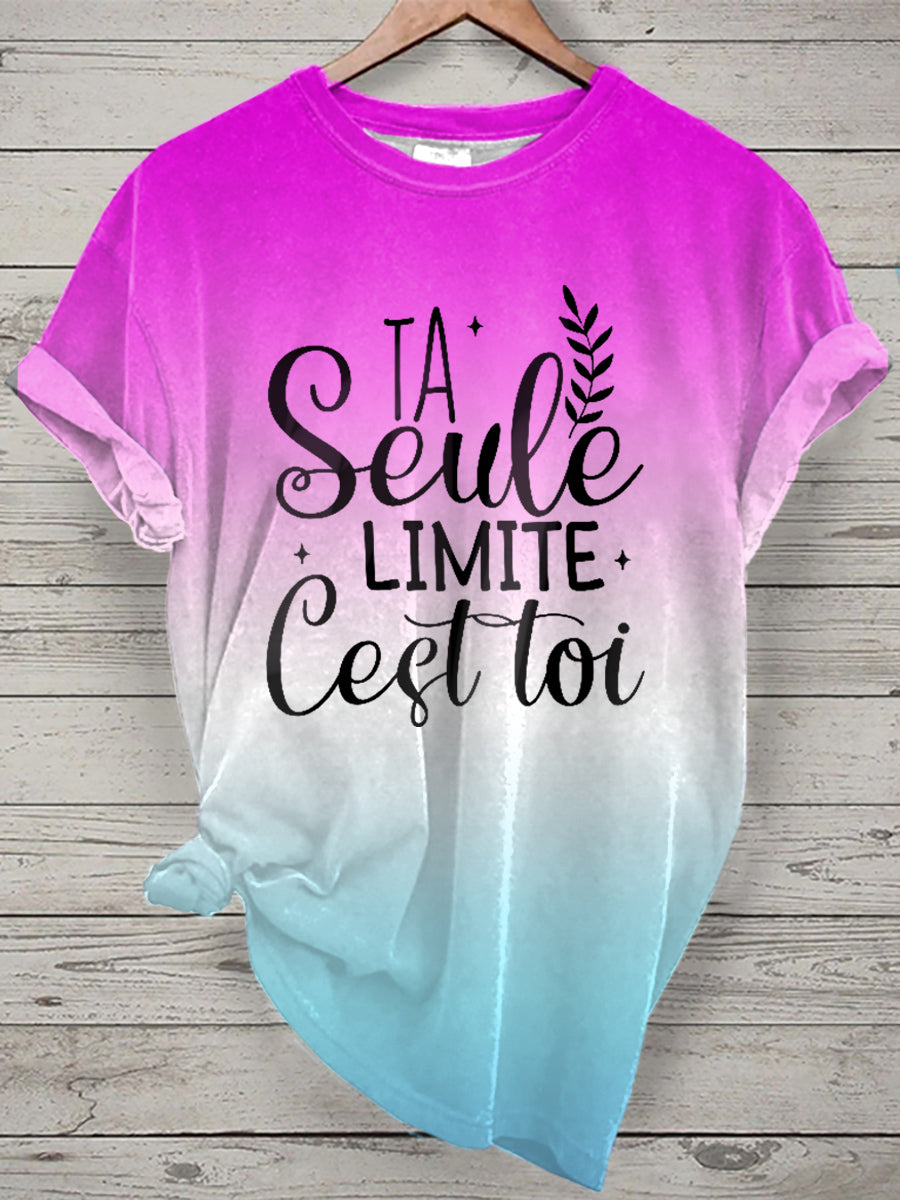 T-shirt Femme French Quote Tie Dye Print