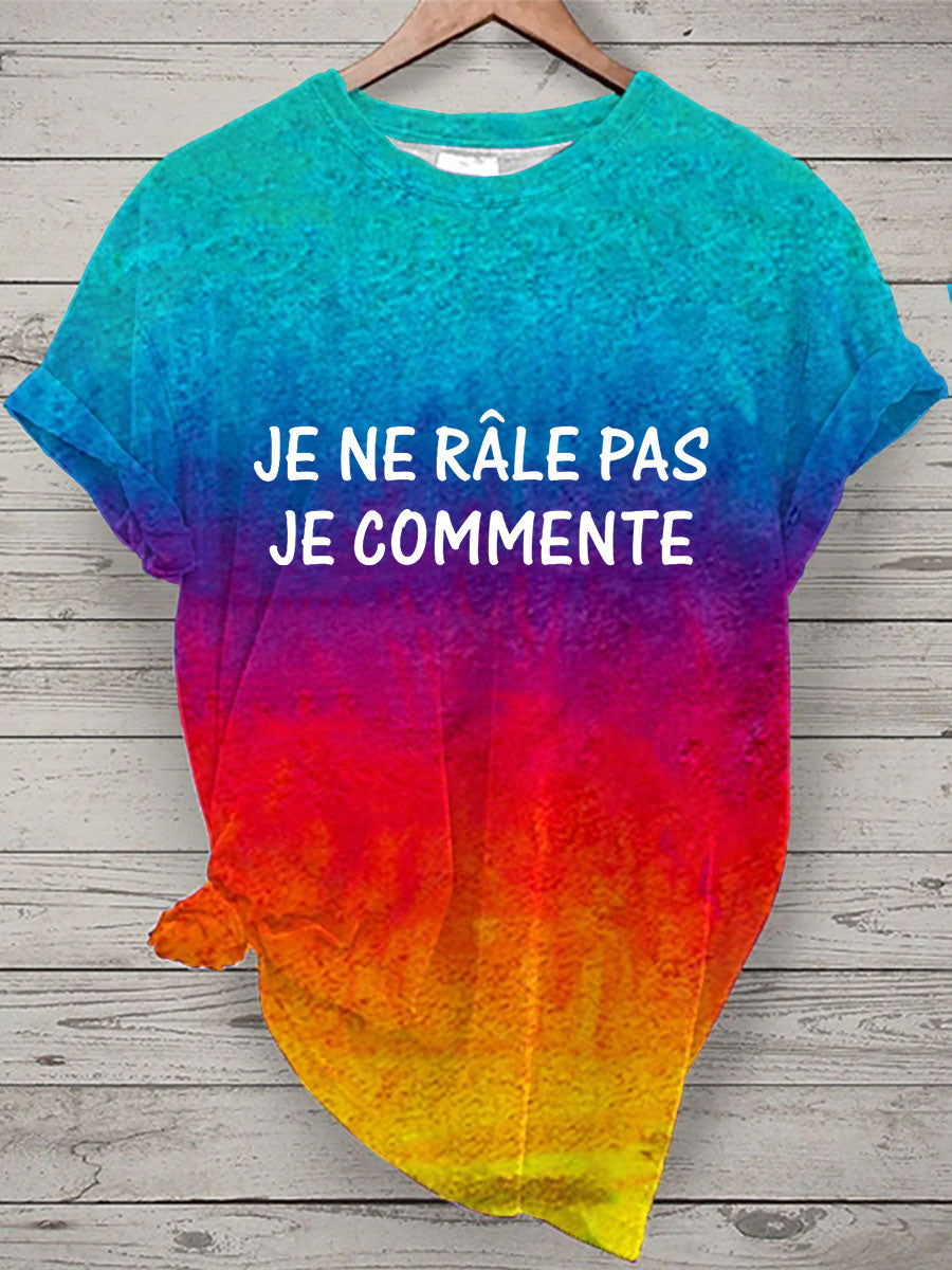 T-shirt à manches courtes Je Ne Rale Pas Je Commentée Femme comme image / S