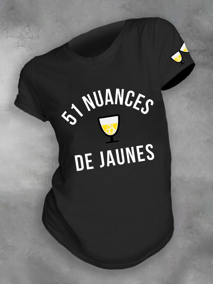 T-shirt imprimé France 51 Kind of Yellow pour femme