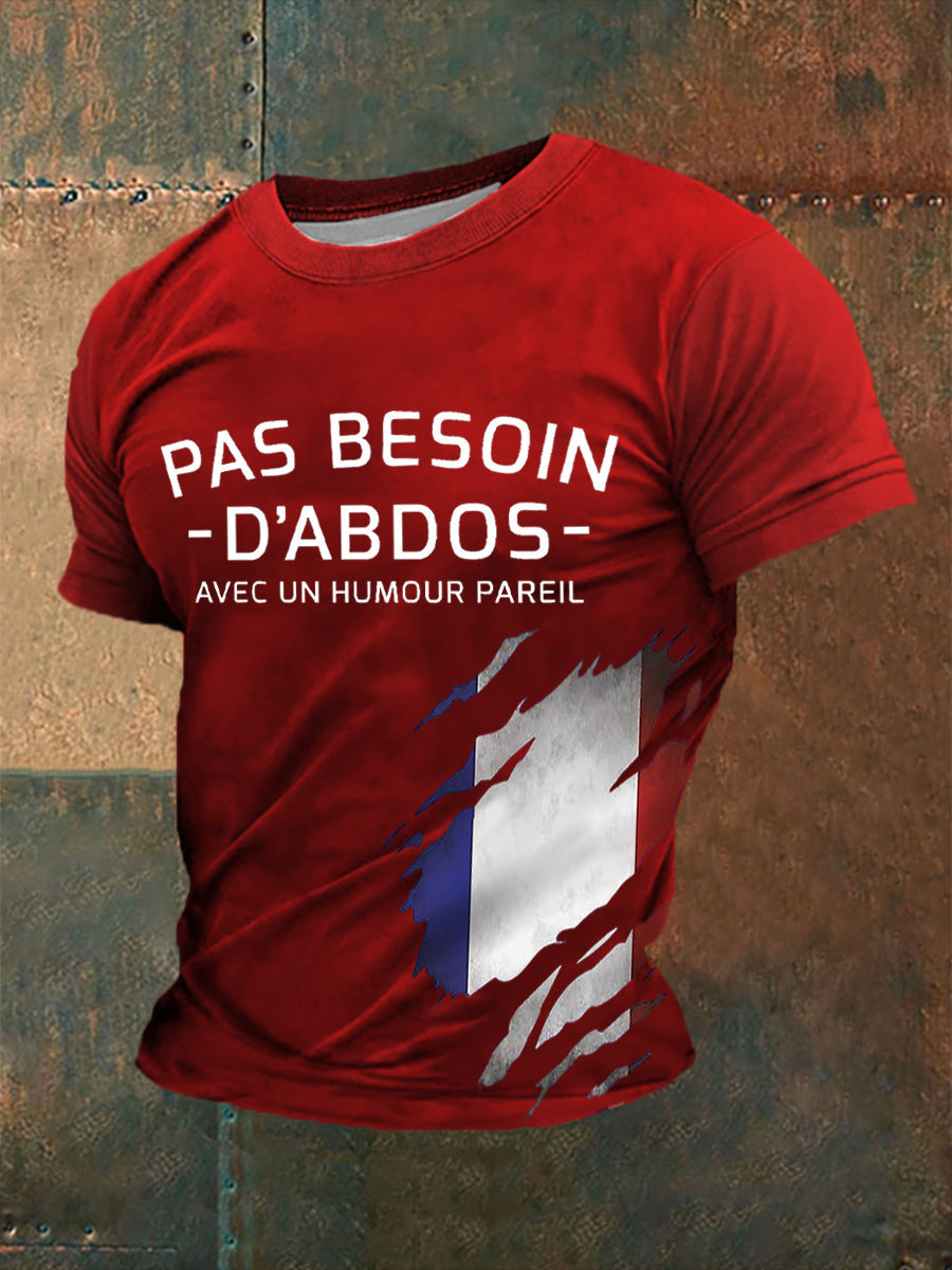 T-shirt Pas besoin d’abdos Homme Rouge / S