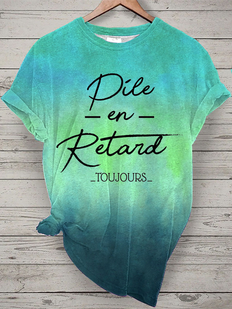 T-shirt à manches courtes Pile En Retard Femme Bleu-Vert / S