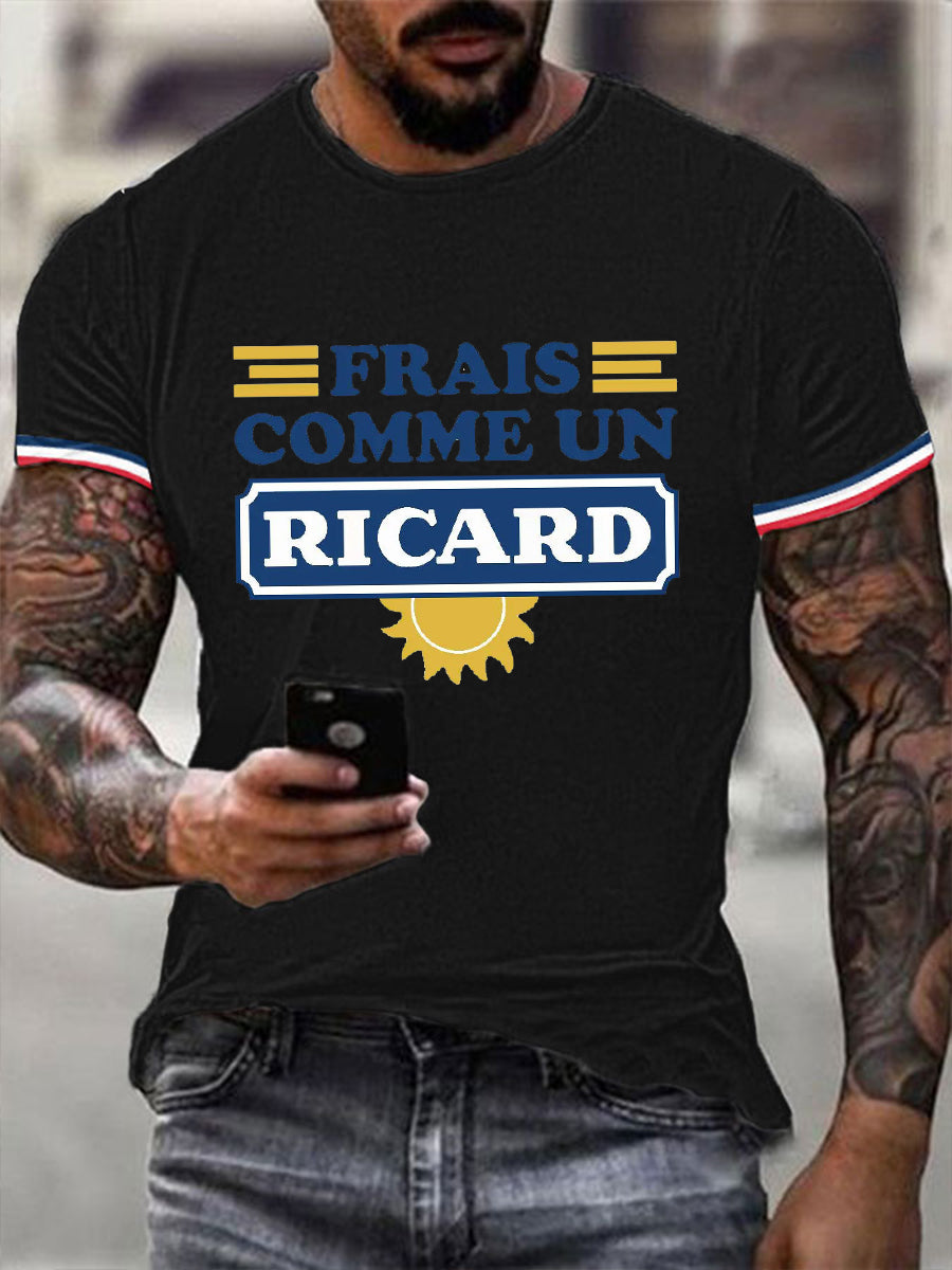 T-shirt à manches courtes Frais Comme Un Ricard pour homme Noir / S