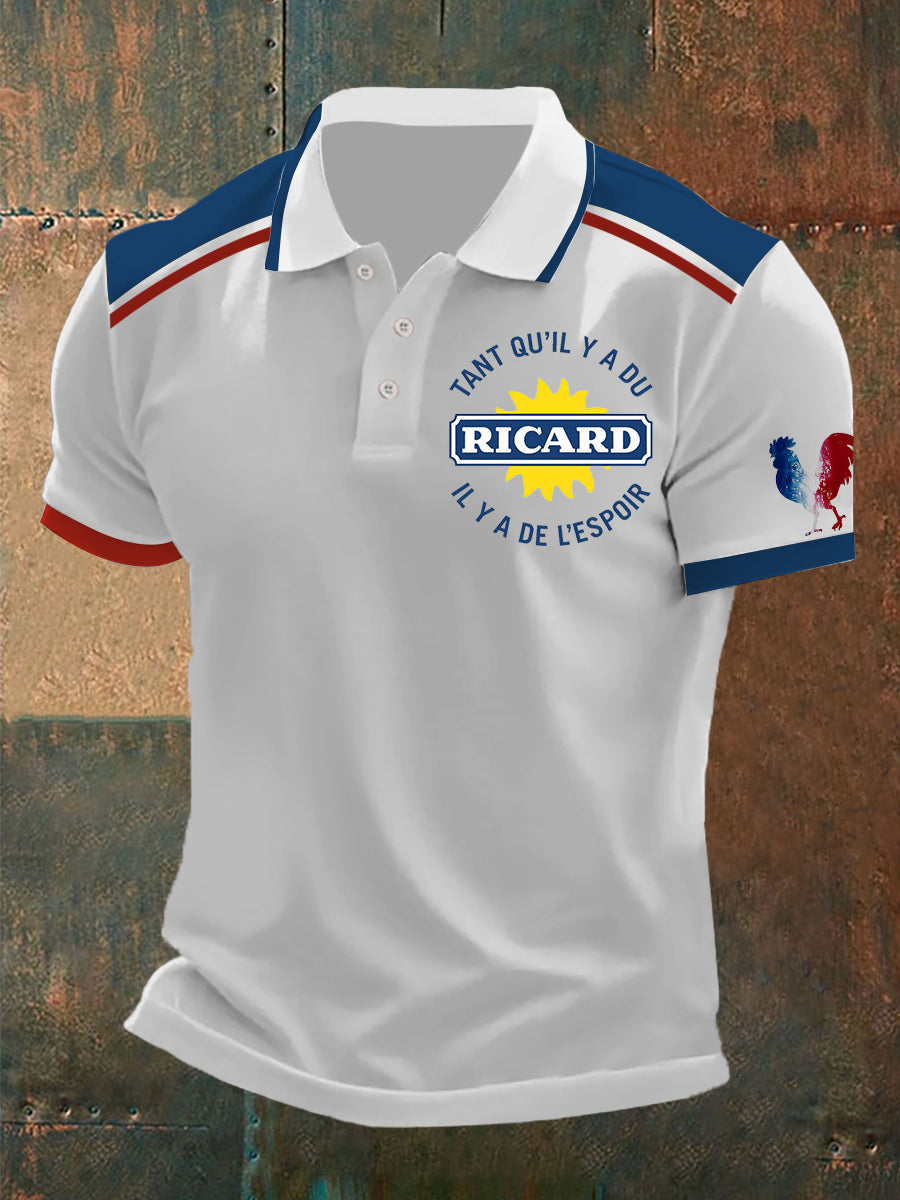 Polo à manches courtes Tant Qu’il Y A Du Ricard Homme Blanc / S