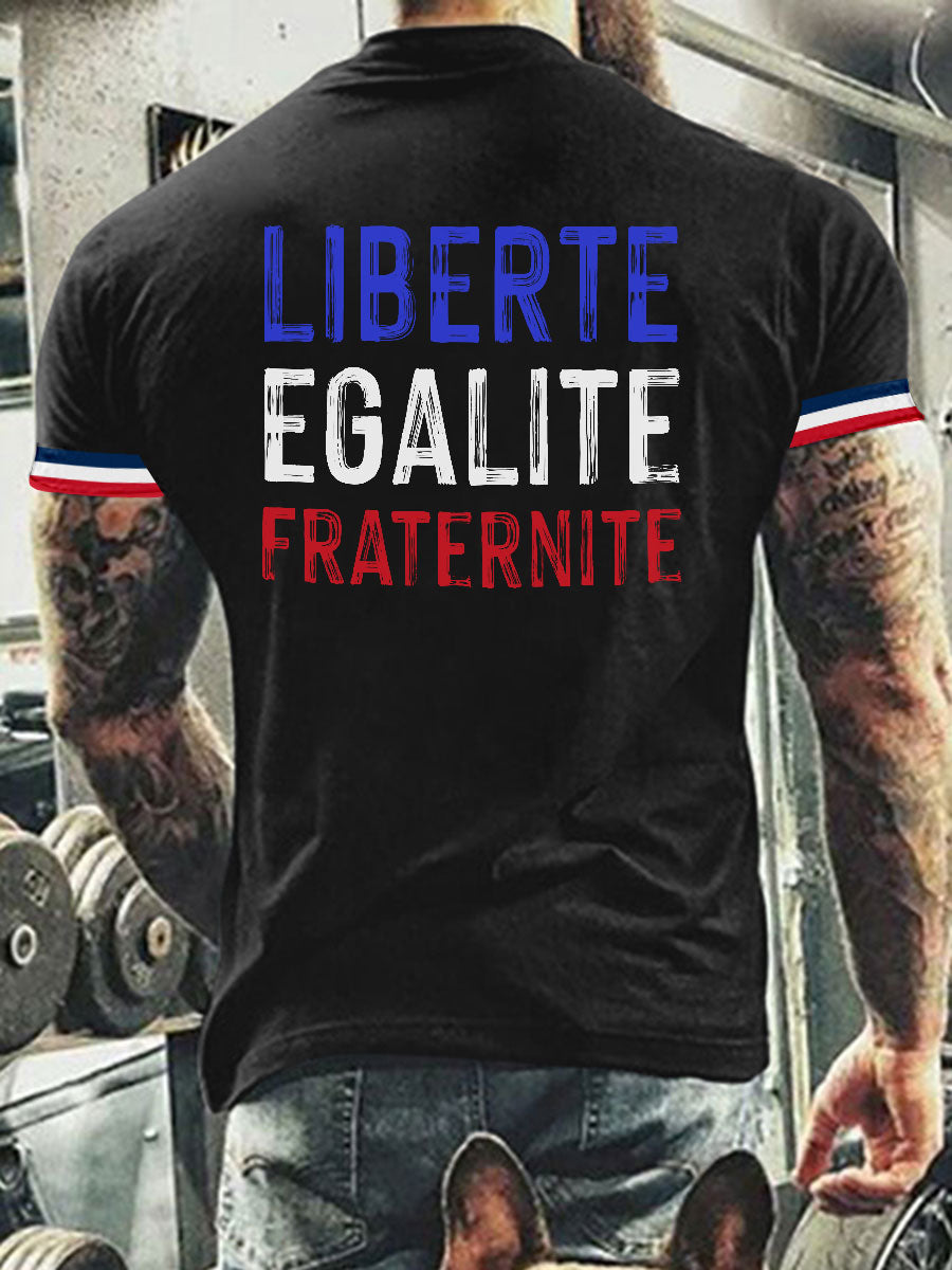 T-shirt à manches courtes Liberte Egalite Fraternite Homme