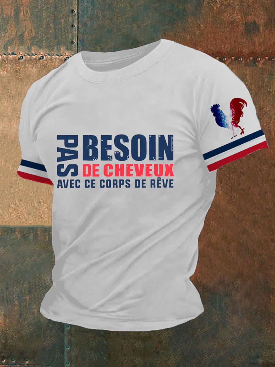 T-shirt à manches courtes Pas besoin De Cheveux Printed Homme Blanc / S