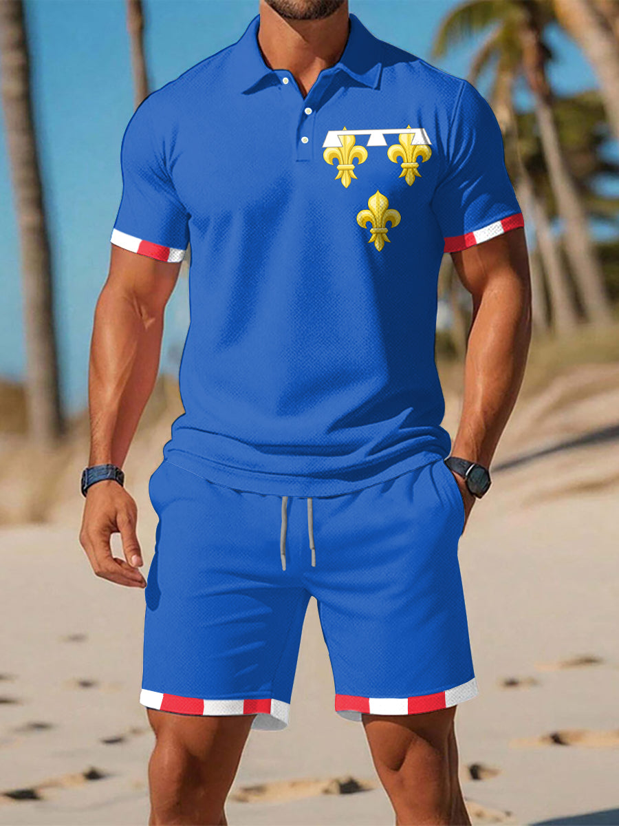 Polo Homme Centre-Val de Loire Imprimé Drapeau