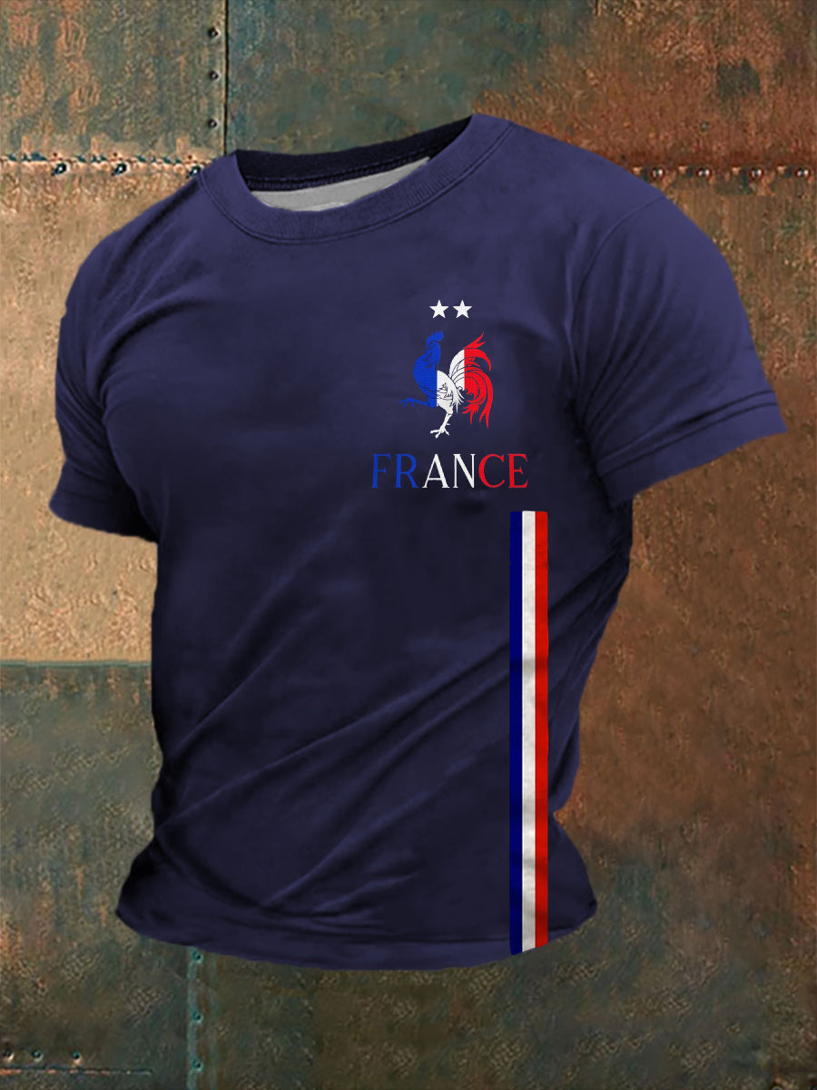T-shirt imprimé à manches courtes Le Coq gaulois Homme Bleu Marine / S