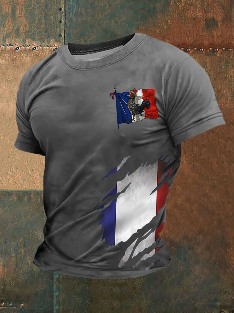 T-shirt imprimé à manches courtes Le Coq gaulois Homme