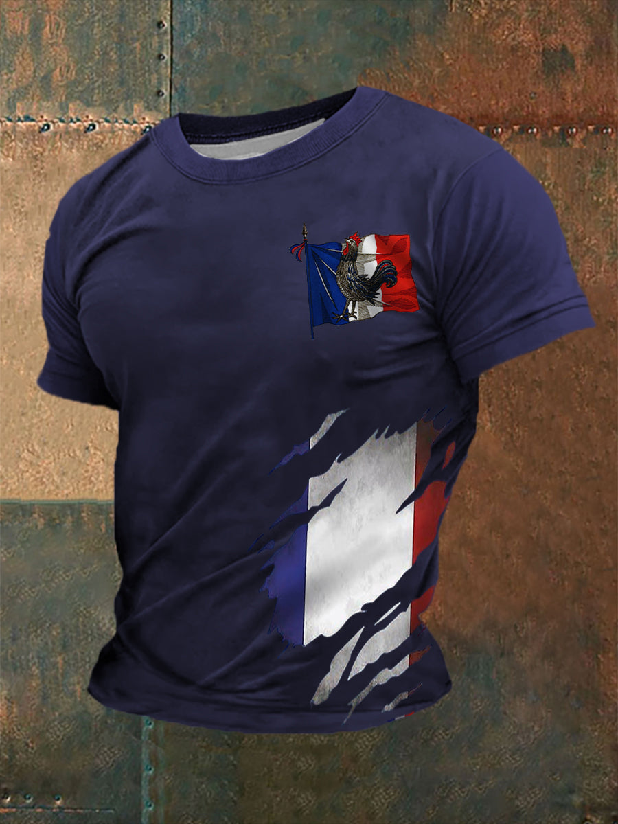 T-shirt imprimé à manches courtes Le Coq gaulois Homme