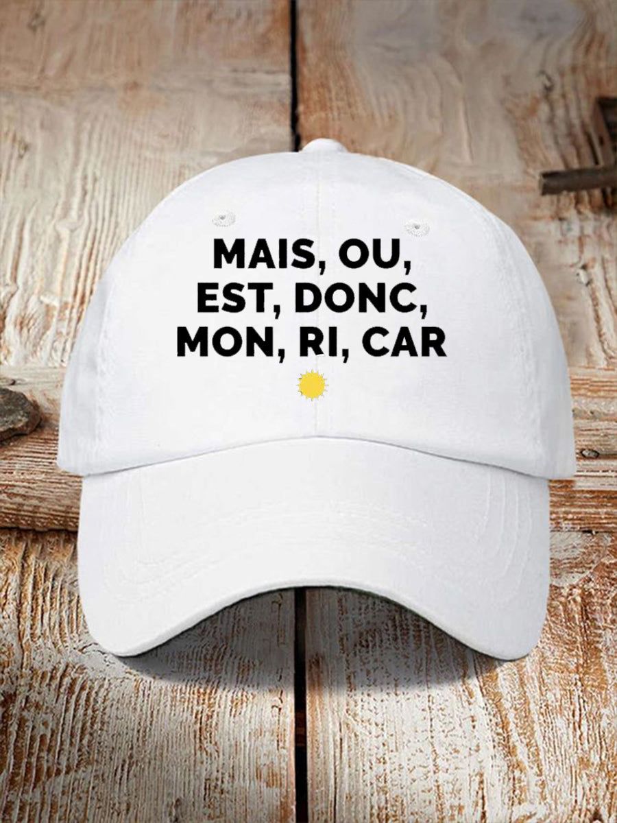 Chapeau Imprimé Mais Ou Est Donc Mon Ricard Unisexe Blanc / JM
