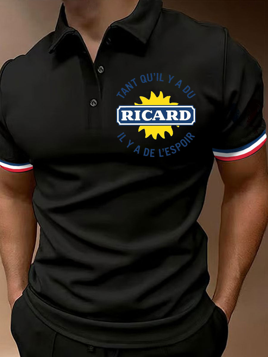 Polo à manches courtes Tant Qu’il Y A Du Ricard Homme Noir / S