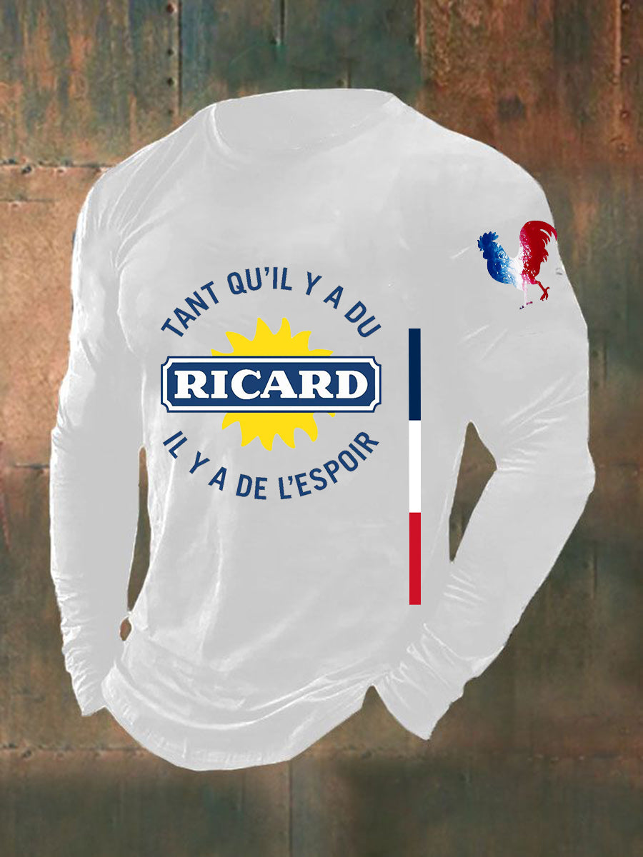 T-shirt col rond à manches longues Tant Qu'Y A Du Ricard Homme