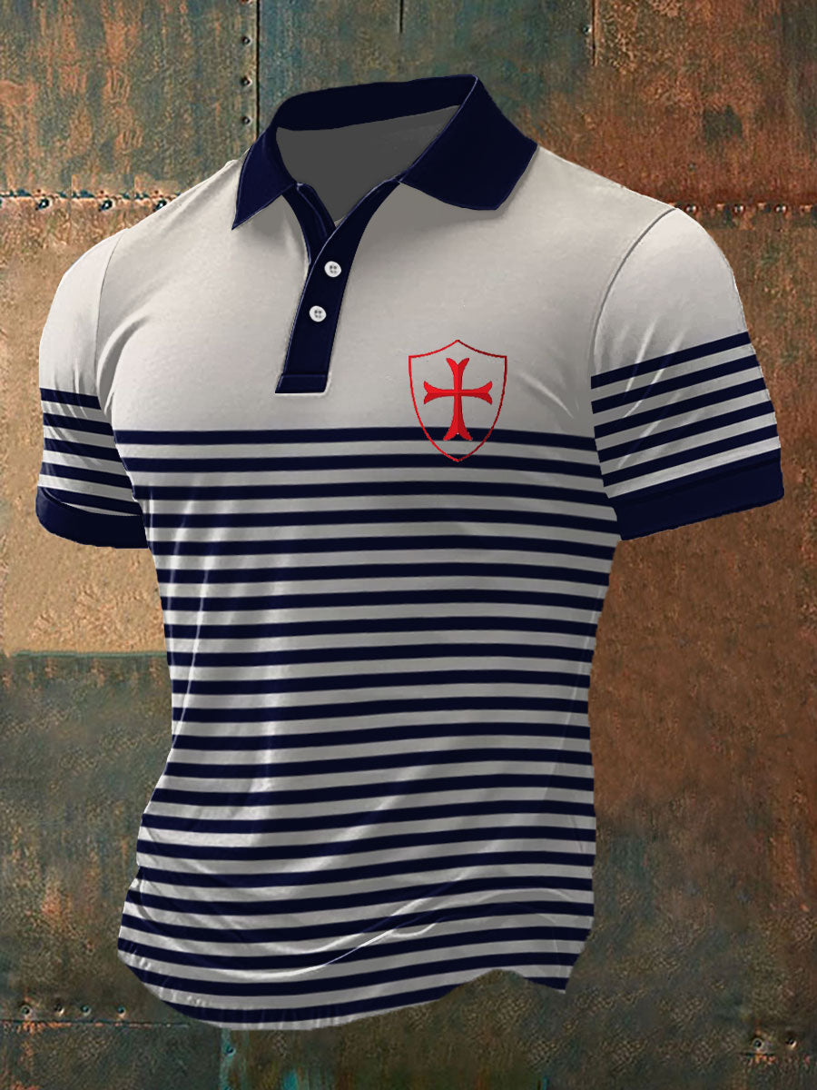 Polo imprimé catholique pour hommes Abricot / S