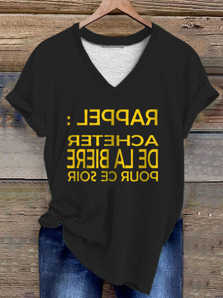 T-shirt Rappel acheter de la bière pour ce soir Femme