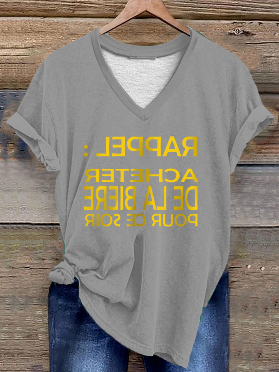 T-shirt Rappel acheter de la bière pour ce soir Femme