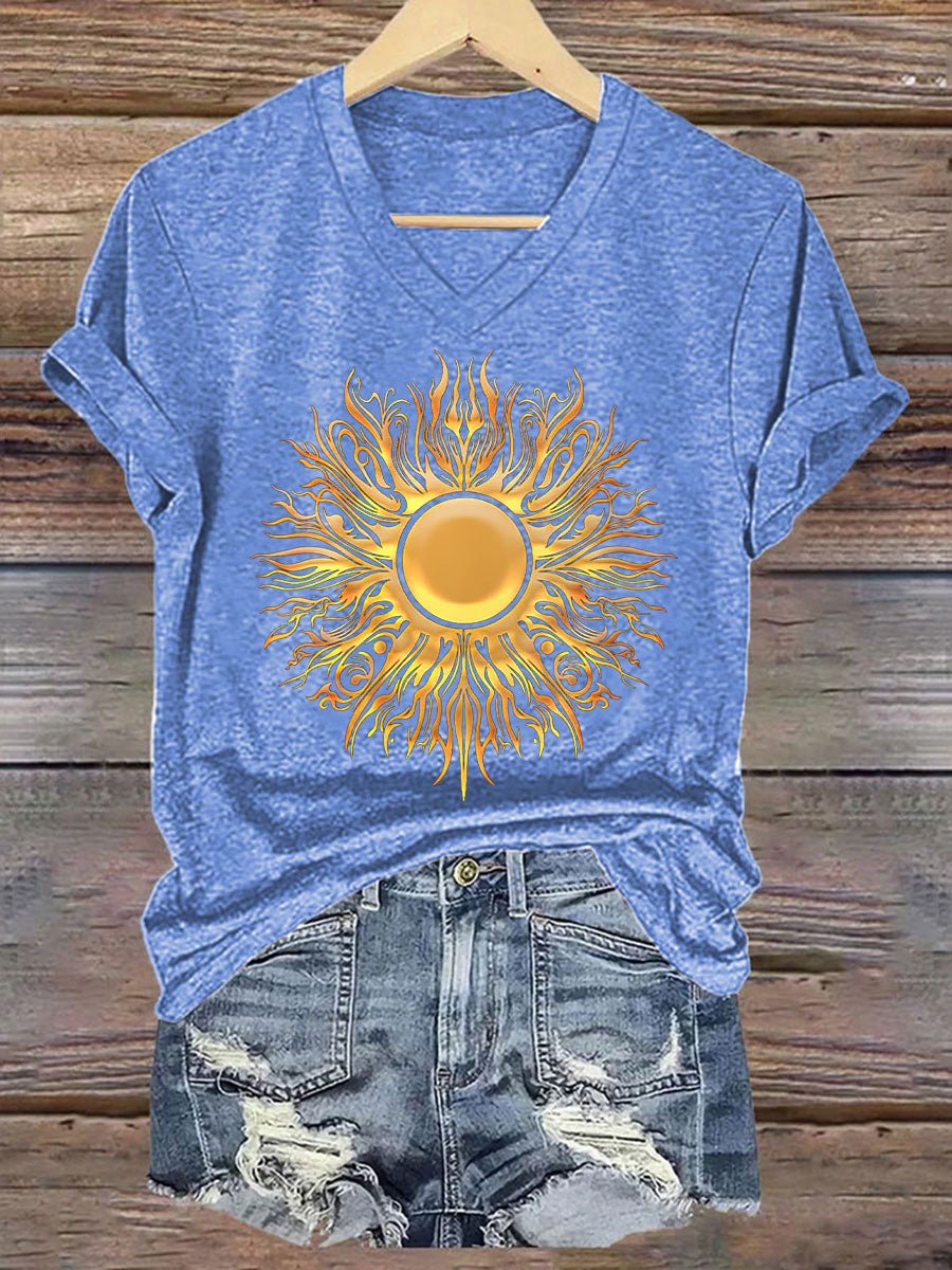 T-shirt Midsummer Sun V Neck Femme