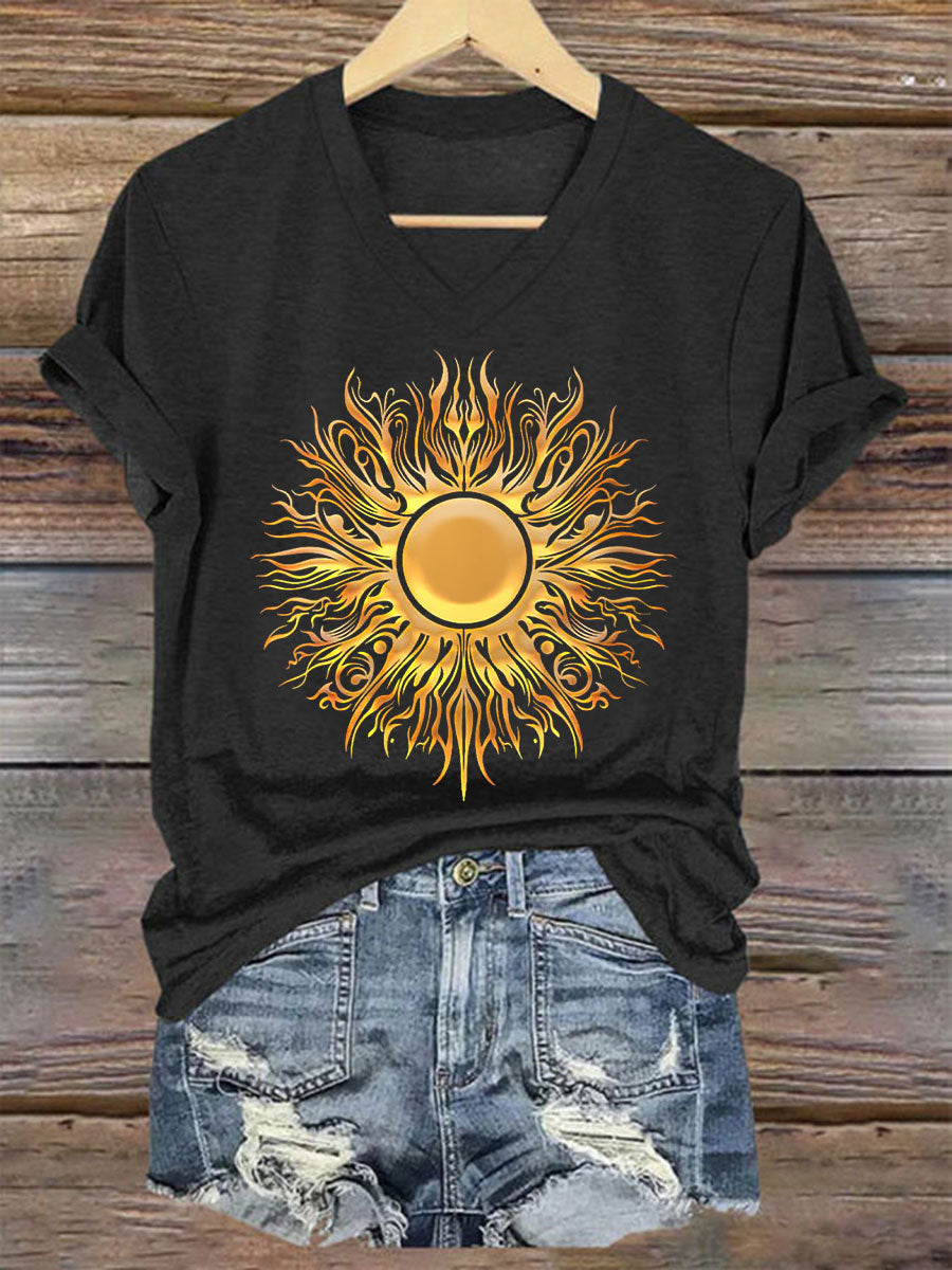T-shirt Midsummer Sun V Neck Femme
