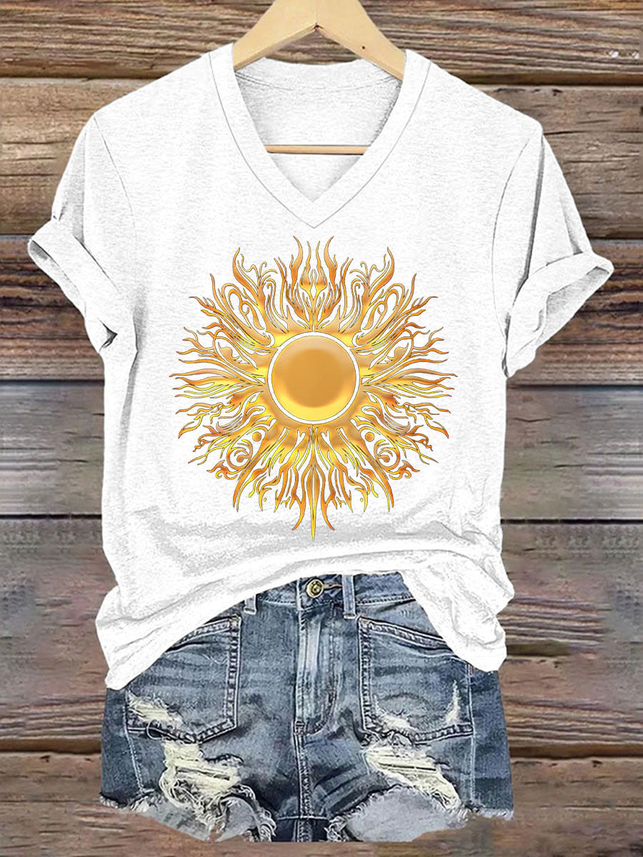 T-shirt Midsummer Sun V Neck Femme