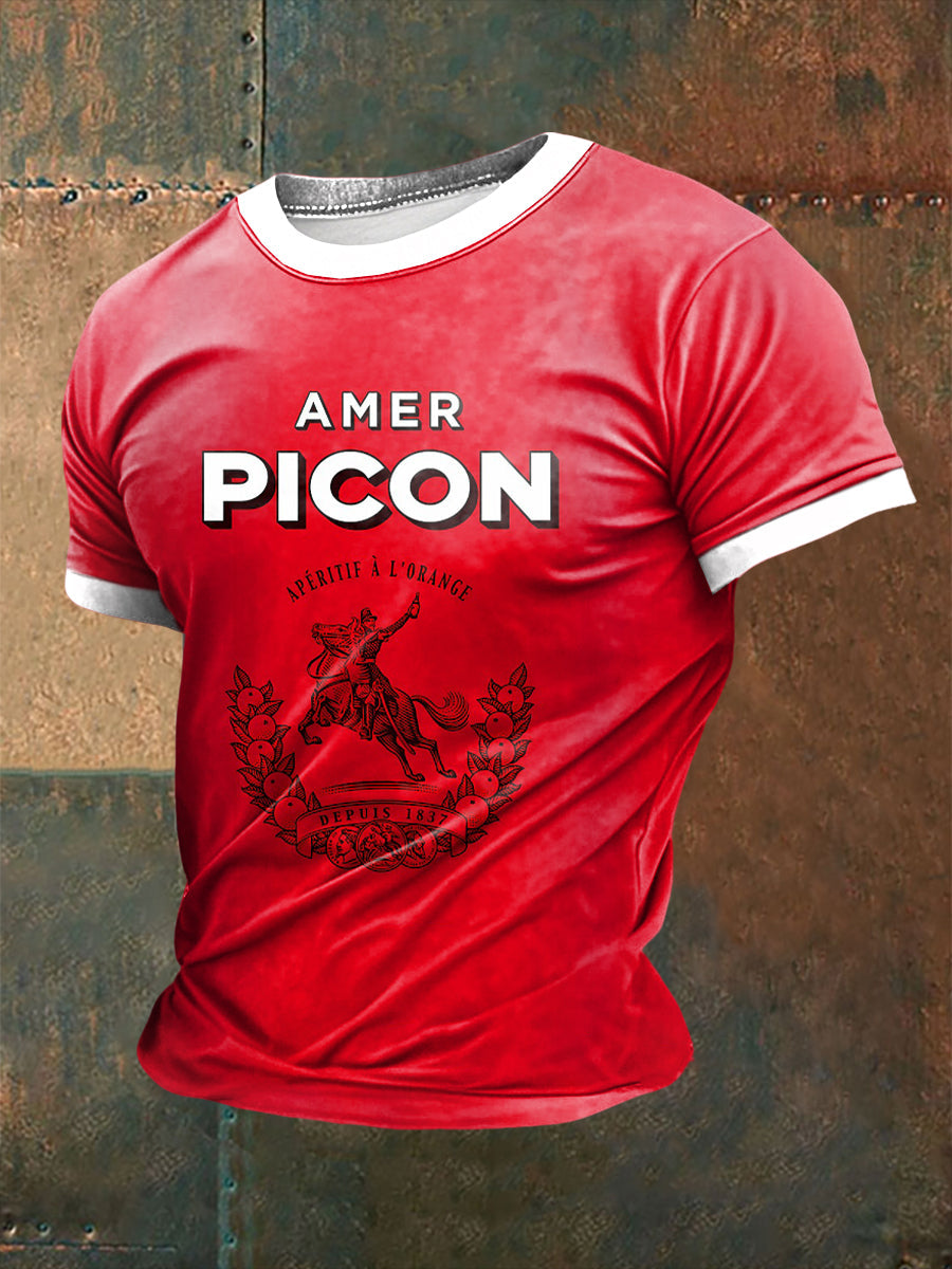 T-shirt à manches courtes Picon Alcohol Printed Homme Blanc / S