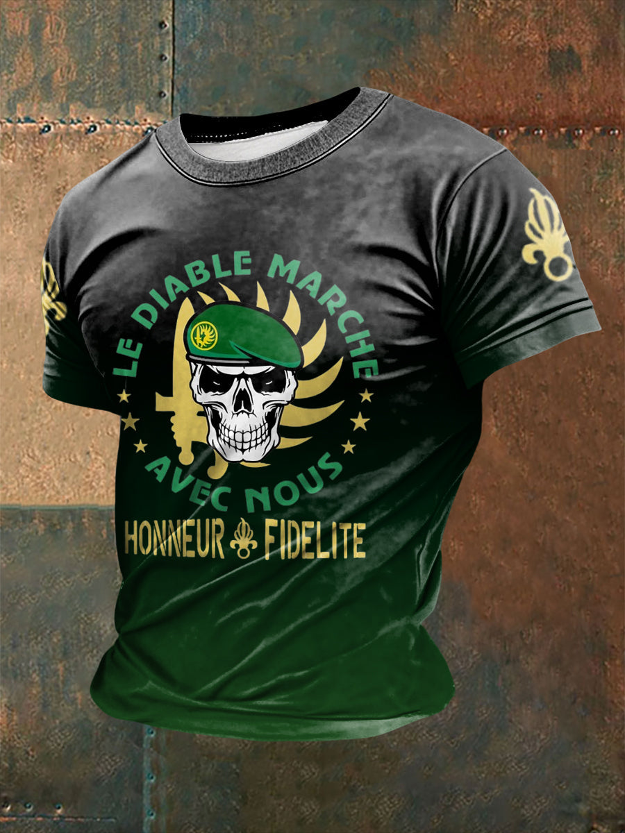 T-shirt à manches courtes imprimé de la Légion étrangère française pour homme comme image / S