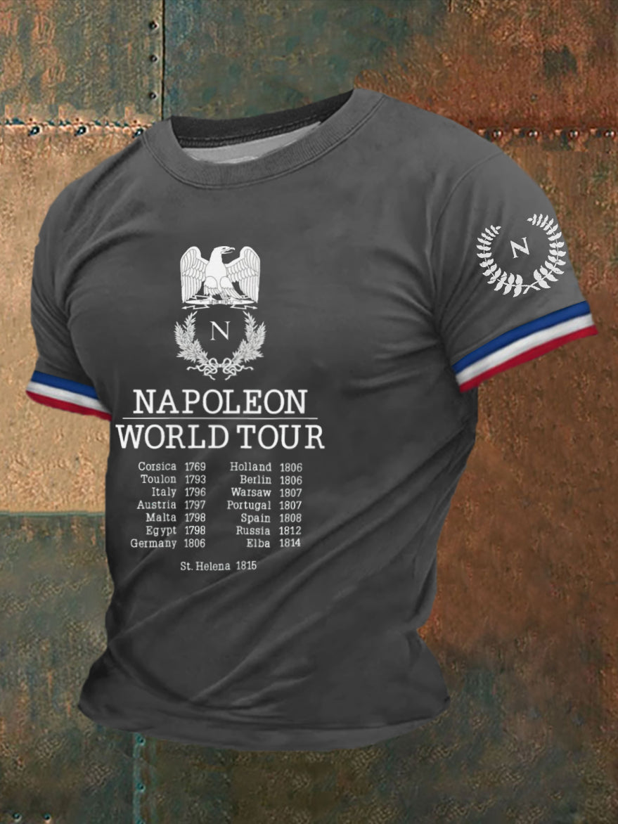 T-shirt manches courtes Napoleon World Tour pour homme Gris Foncé / S