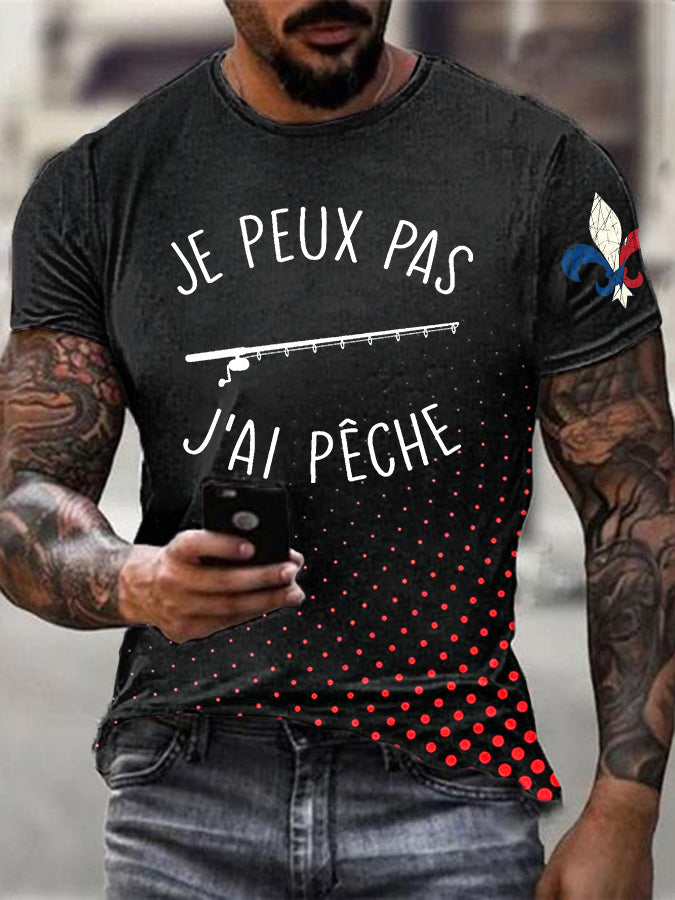 T-shirt à manches courtes Je Peux Pas J’ai Pêche pour homme Rouge / S