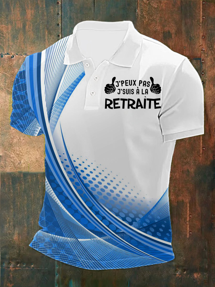 Chemise à manches courtes Je Peux Pas J’suis A La Retraite pour homme Bleu / S