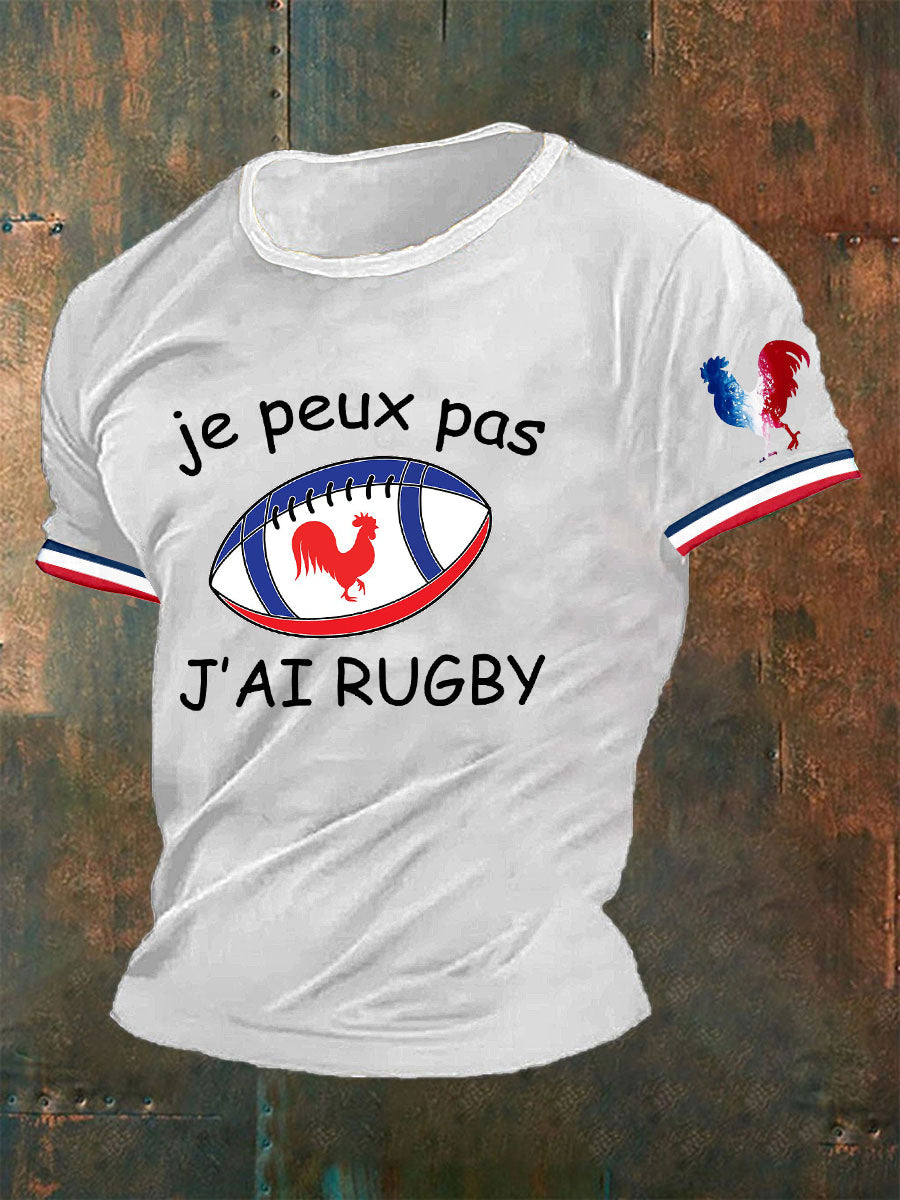 T-shirt à manches courtes J’Peux Pas J’Ai Rugby Homme Blanc / S