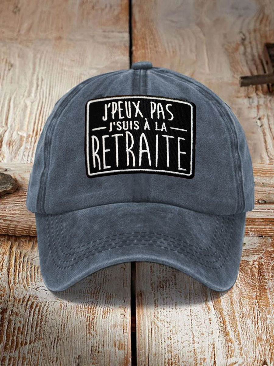 Chapeau à imprimé Je Peux Pas J’suis A La Retraite Unisexe bleu marine / JM