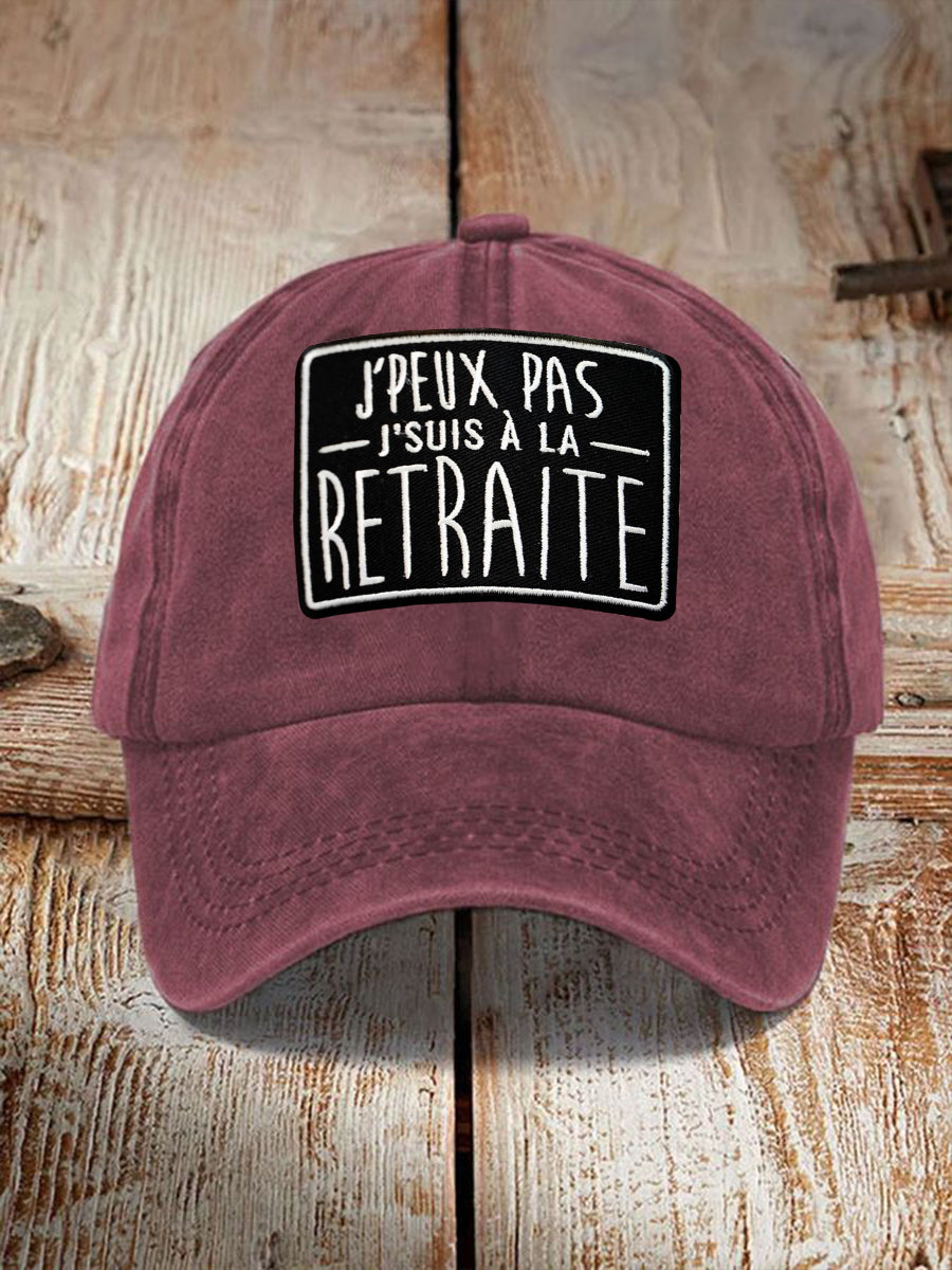 Chapeau à imprimé Je Peux Pas J’suis A La Retraite Unisexe vin rouge / JM