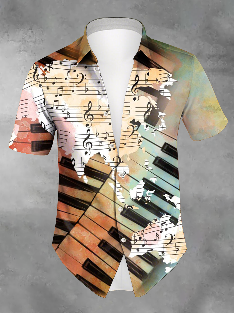 Chemise imprimée pour homme en style de vacances Music Lover