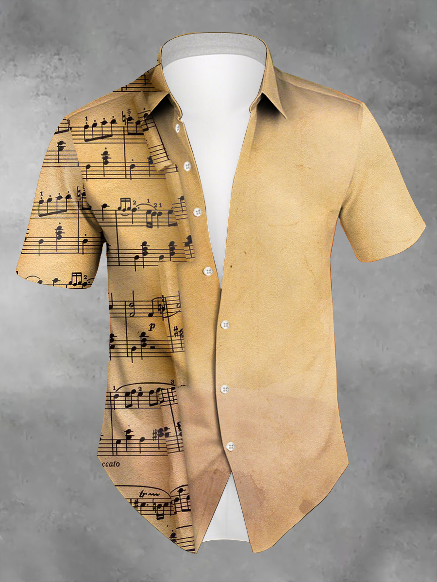 Chemise imprimée pour homme en style de vacances Music Lover