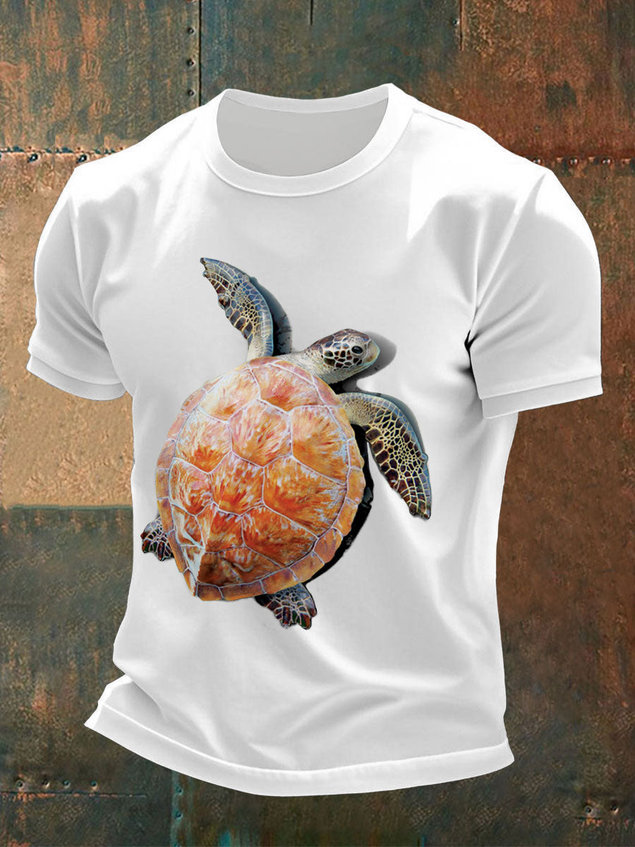 Tee shirts fun turtle print pour homme