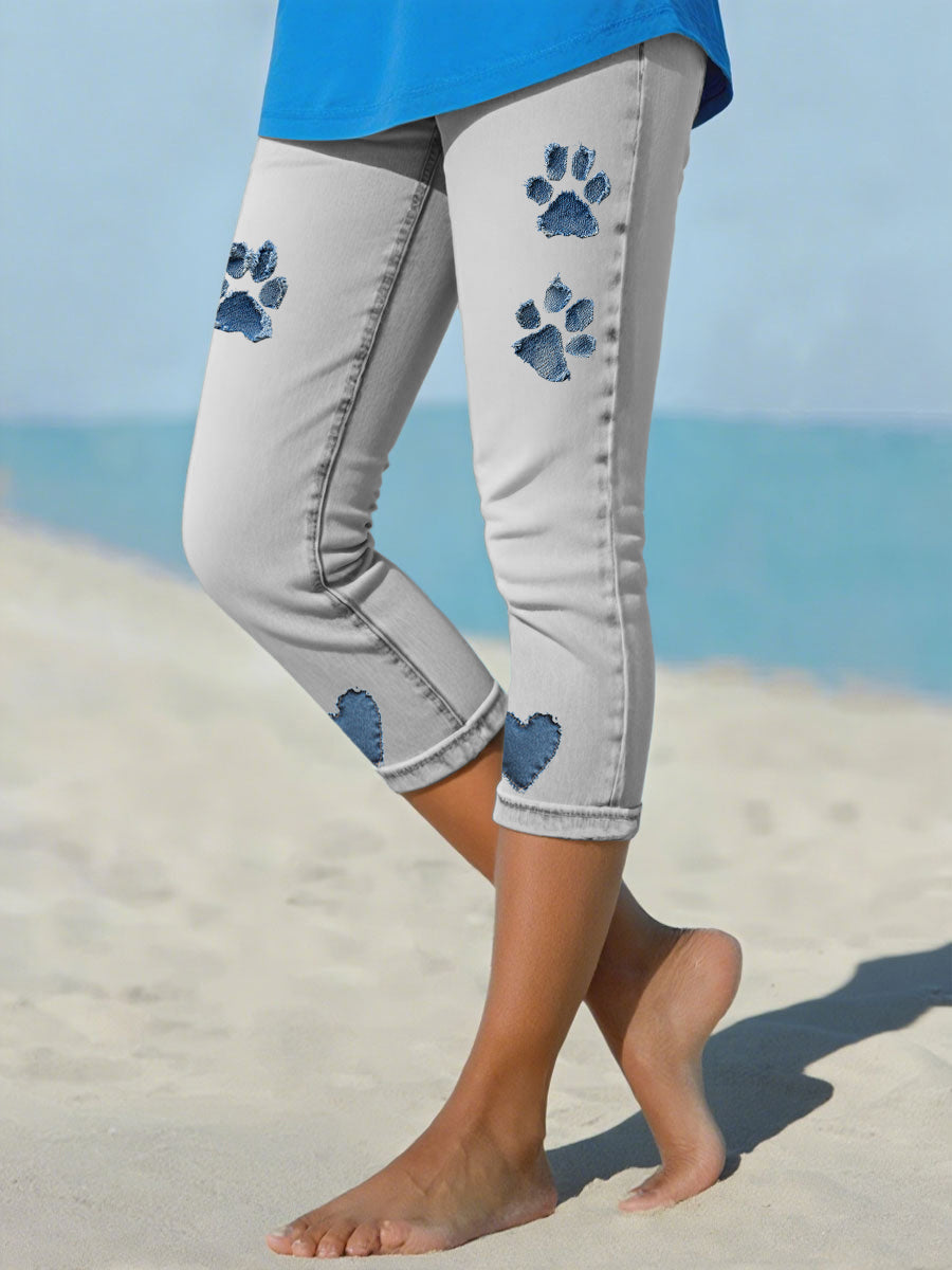 Leggings de patte de denim des femmes