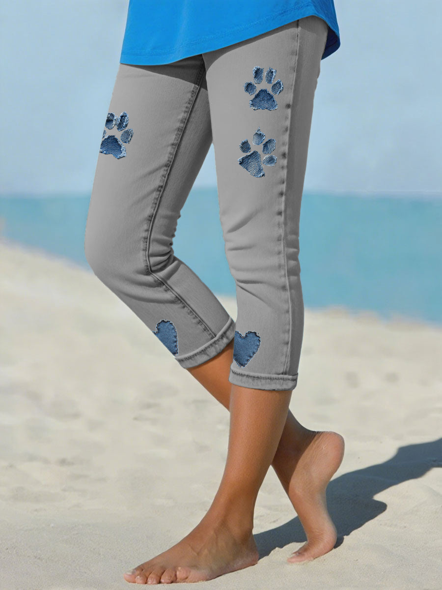 Leggings de patte de denim des femmes