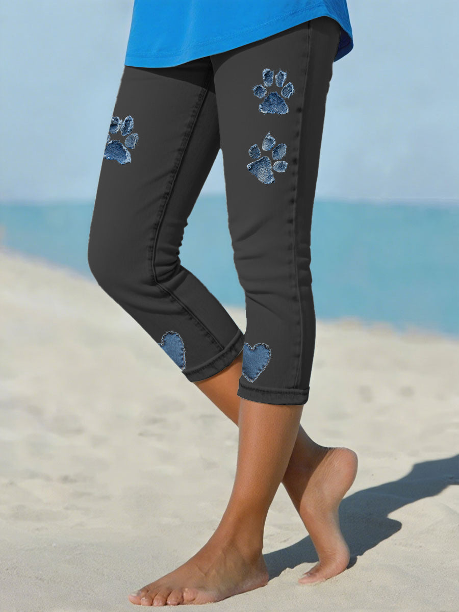 Leggings de patte de denim des femmes