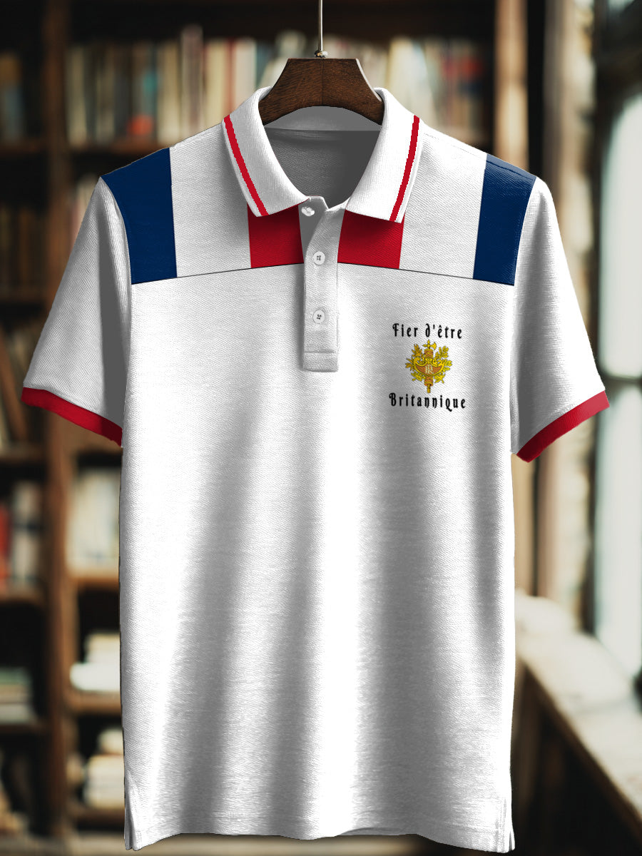 T-shirt à manches courtes à col polo Démocratie Libérale Print Homme