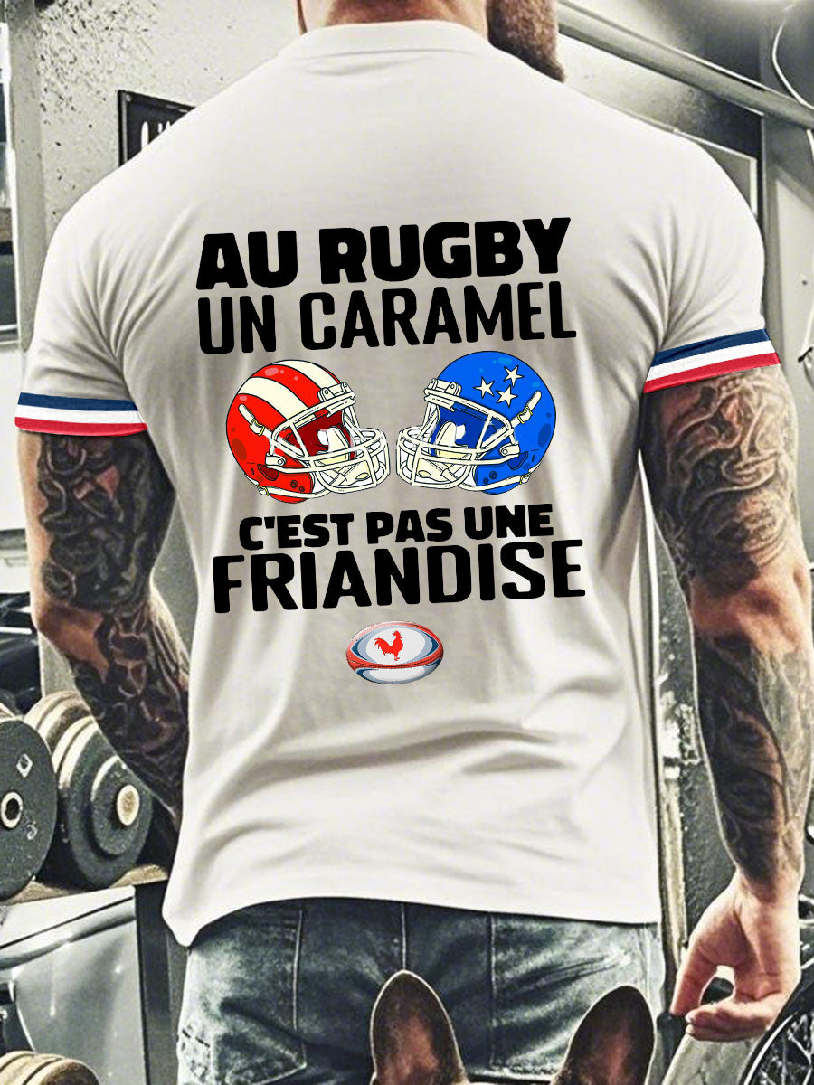 T-shirt à manches courtes Au Rugby Un Caramel C'est Pas Une Friandise Homme