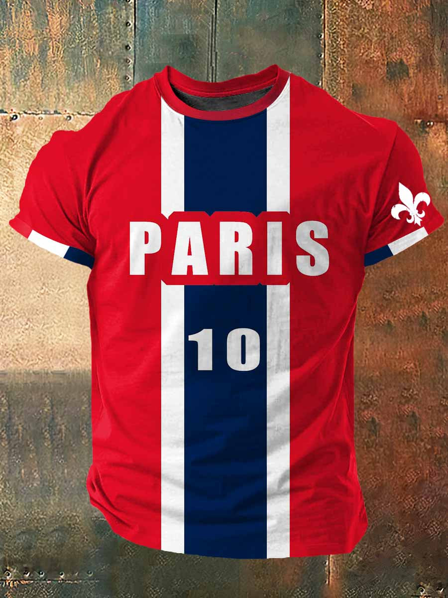 Paris 10 Print Vintage Fashion Plunger T-shirt à manches courtes pour hommes