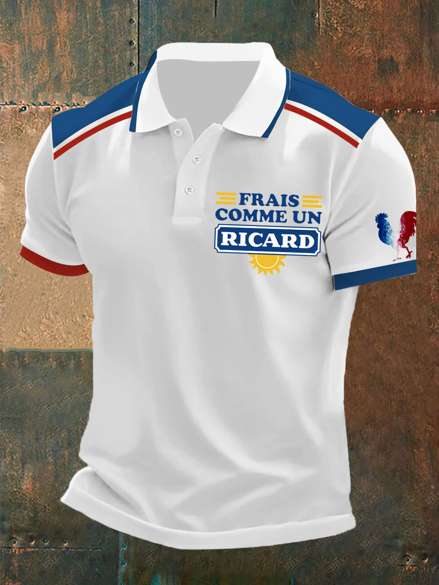 Polo imprimé à manches courtes Ricard Homme