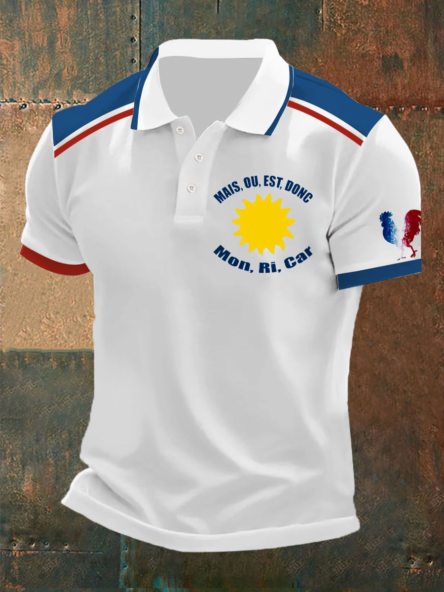 Polo imprimé à manches courtes Ricard Homme