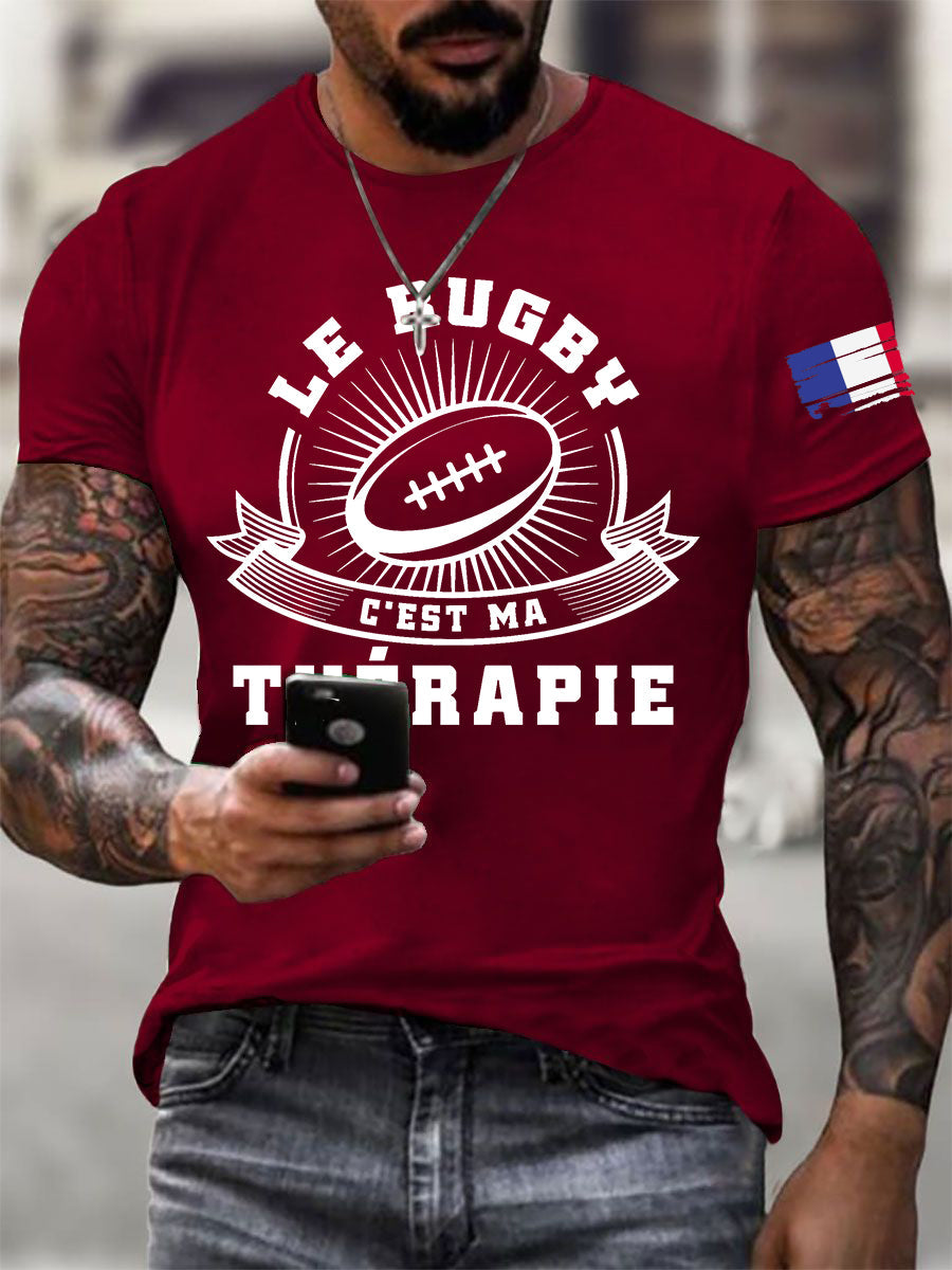T-shirt à manches courtes Le Rugby C'est Ma Thérapie Homme