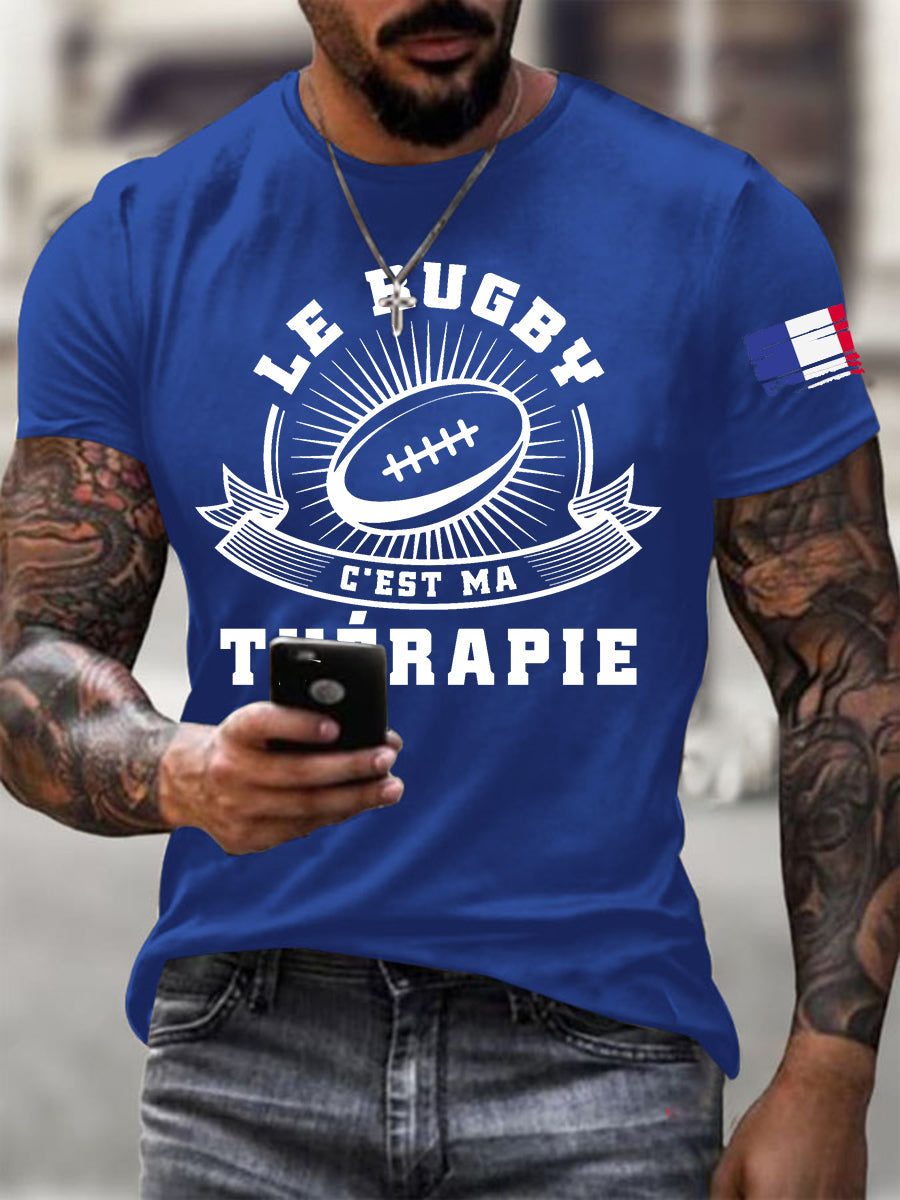 T-shirt à manches courtes Le Rugby C'est Ma Thérapie Homme