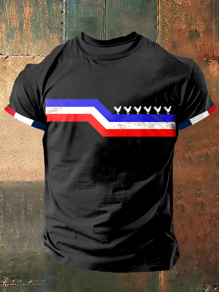 Coq Imprimer Vintage Fashion T-shirt à manches courtes pour hommes