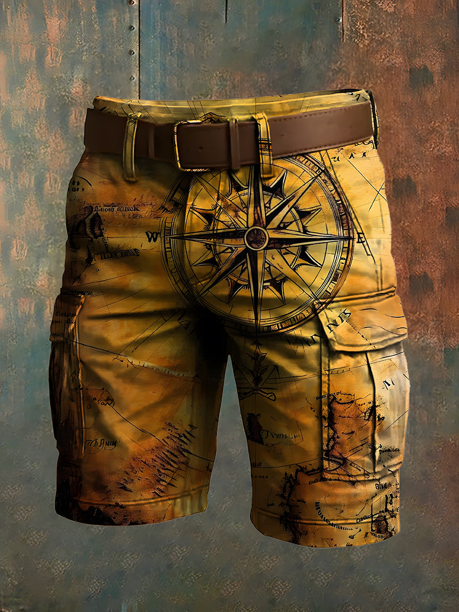 Hommes de vacances rétro Business Art Print Casual Shorts