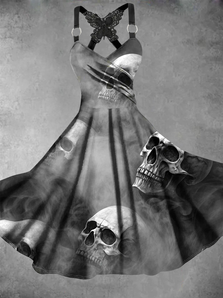 Robe Vintage Crâne Imprimée