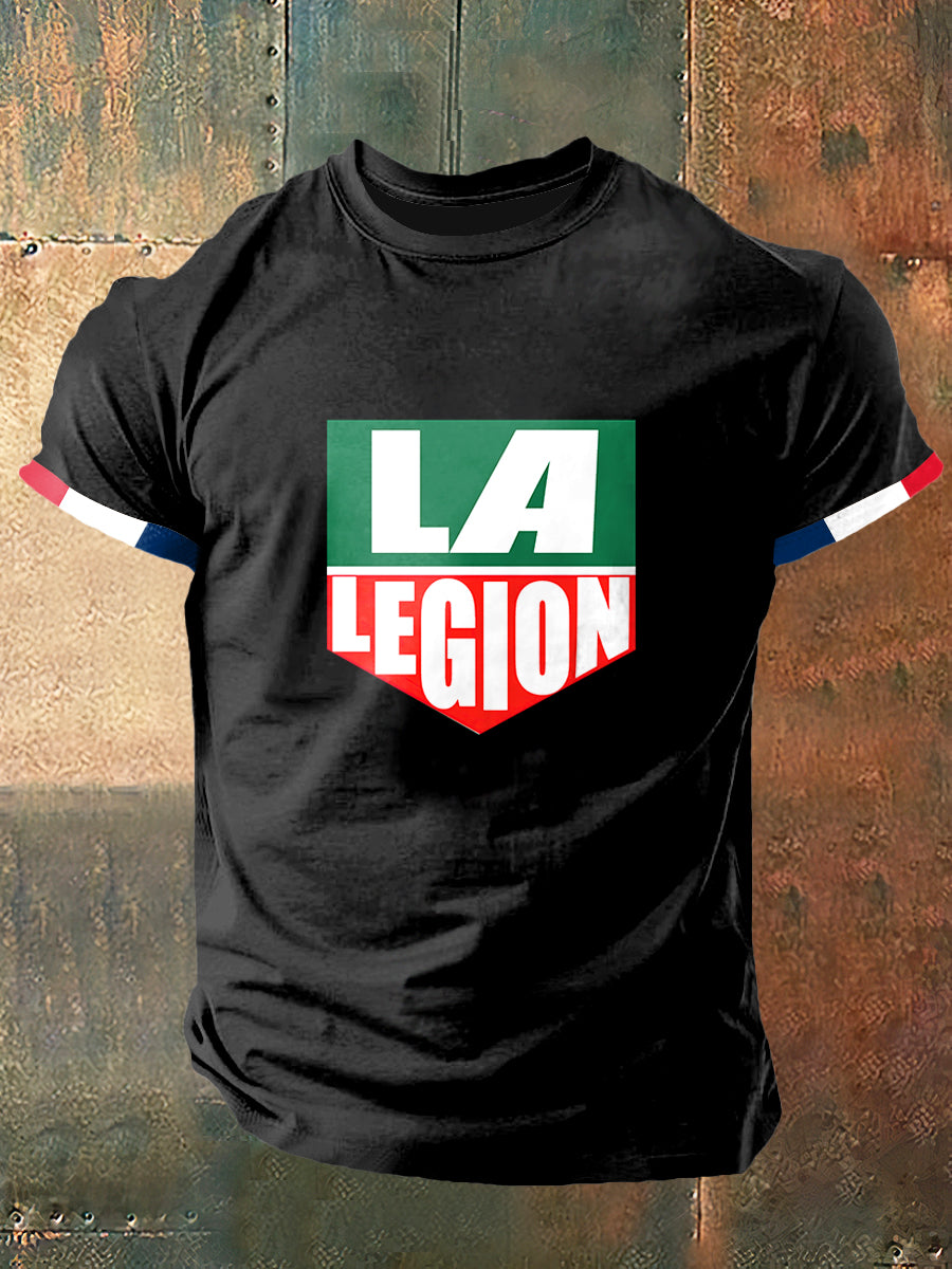 T-shirt à manches courtes La Legion Heuer Print Vintage Fashion pour homme