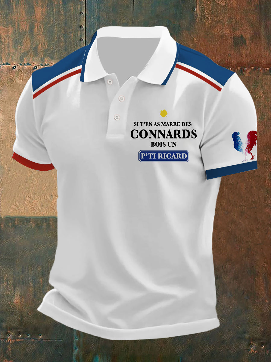 Polo imprimé à manches courtes Ricard Homme