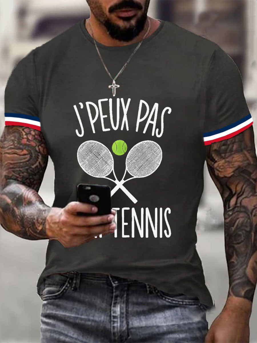 T-shirt décontracté imprimé tennis pour femmes