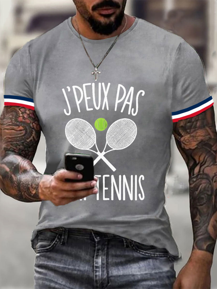 T-shirt décontracté imprimé tennis pour femmes